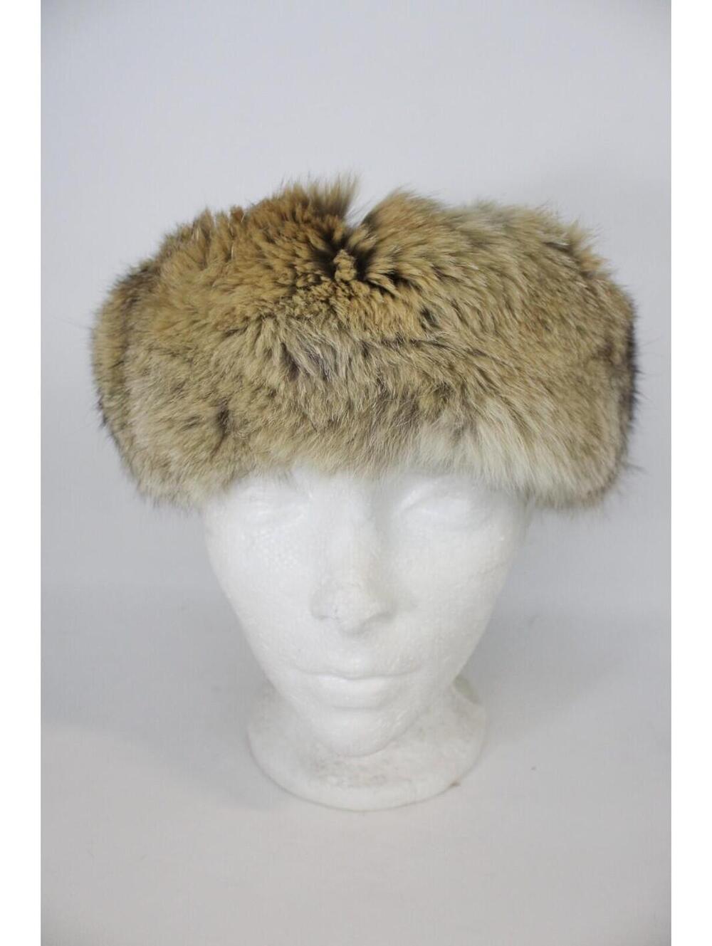 Mint Natural Magellan Fox Fur Headband Hat Women Woman Size 22" X 3.5"